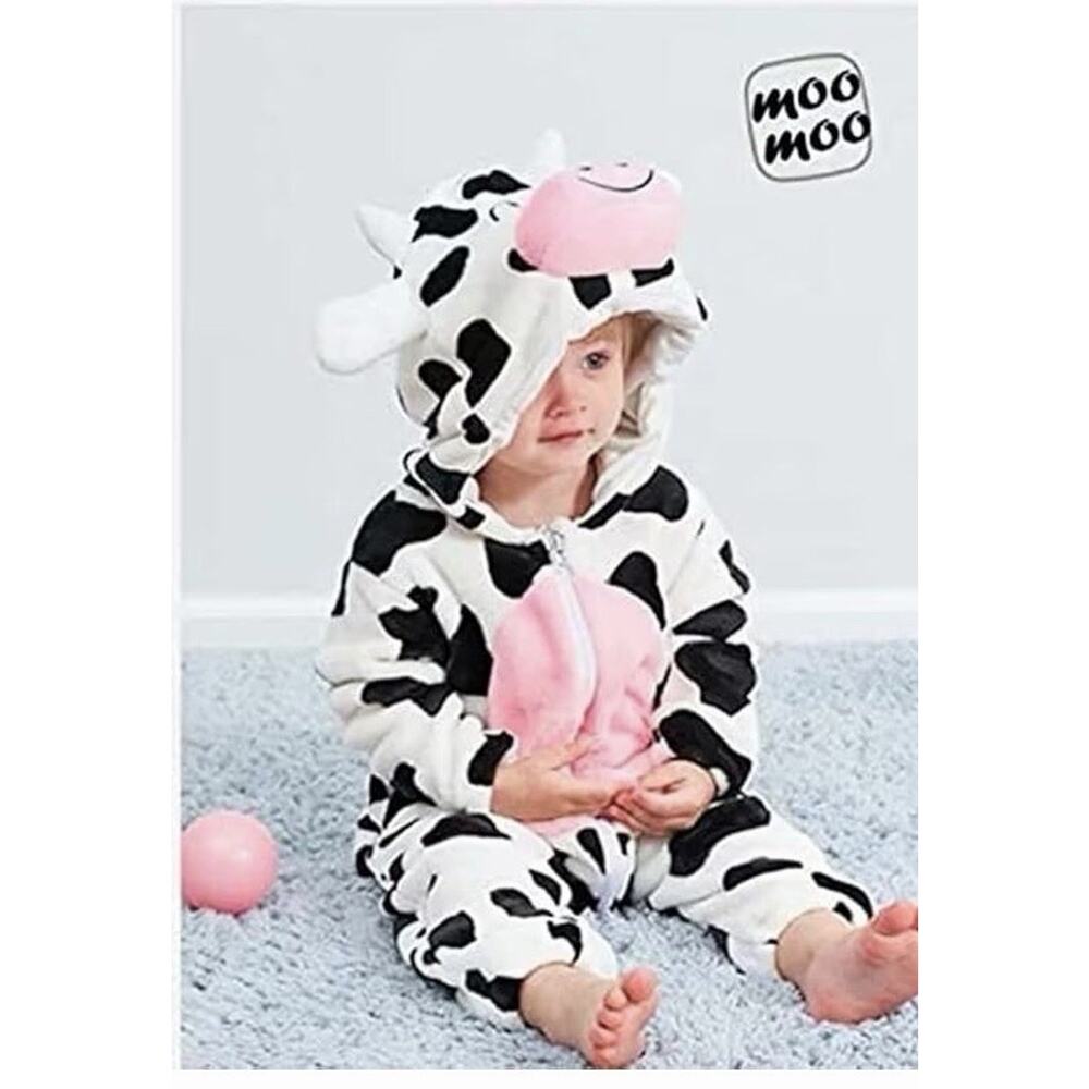 Cow Costume Baby Toddler One Piece Soft Size 80 ( 9 -12 Months ) New